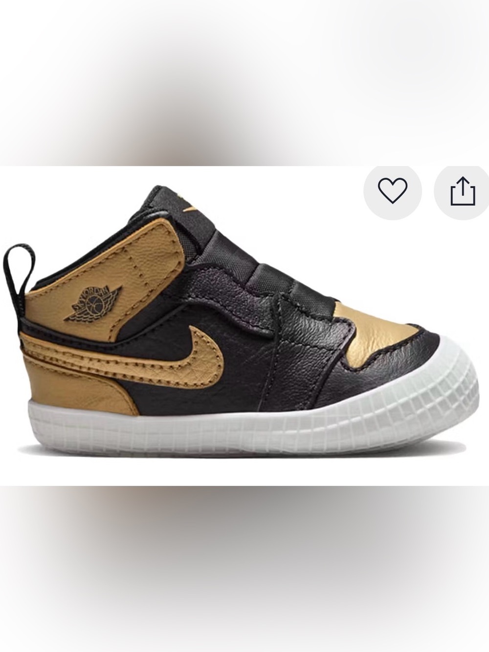 🚼 New Infant Jordan 1 Retro High OG
Black Metallic Gold Size 3C